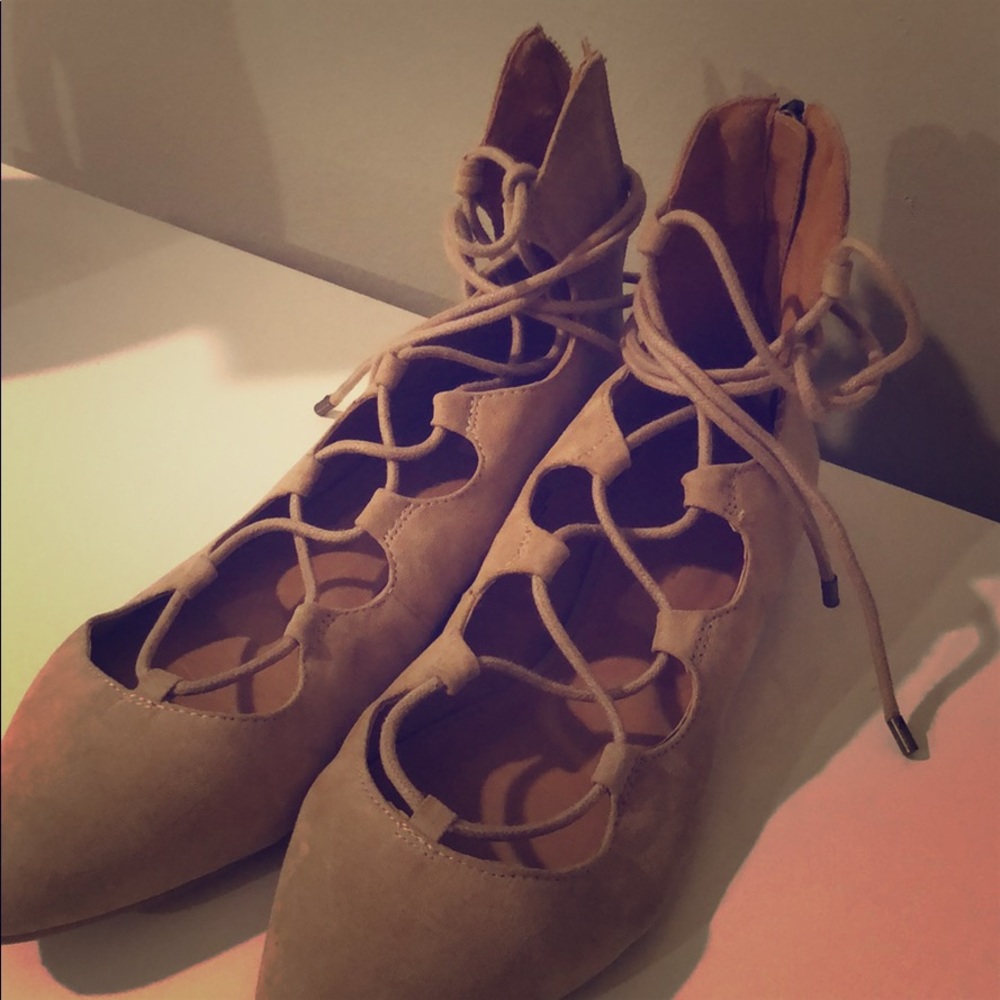 Nine West lace up ballet flats